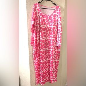 Pink and white dress